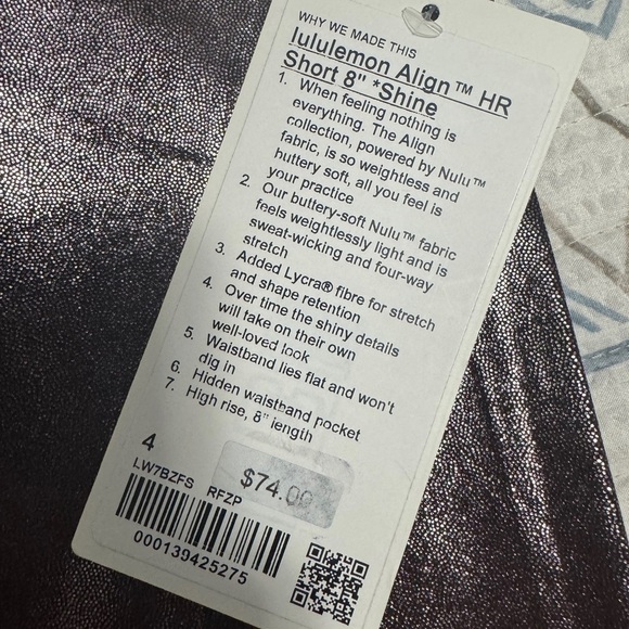 Lululemon Align High-Rise Short 8" *Shine in Radiate Foil Print French Press - Picture 5 of 7